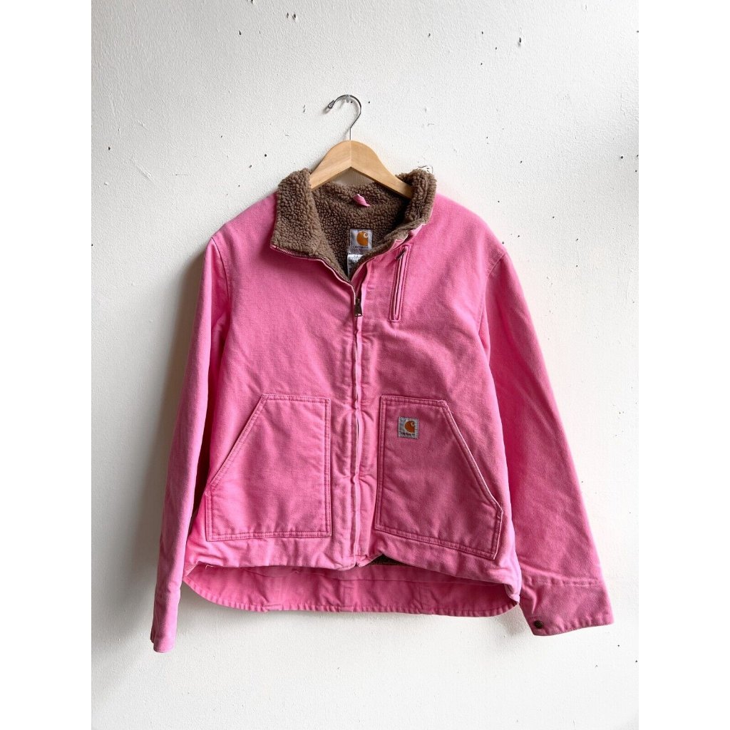 Rare Pink Carhartt Jacket Mock Neck Canyon Sandstone Sierra Full Zip Xl